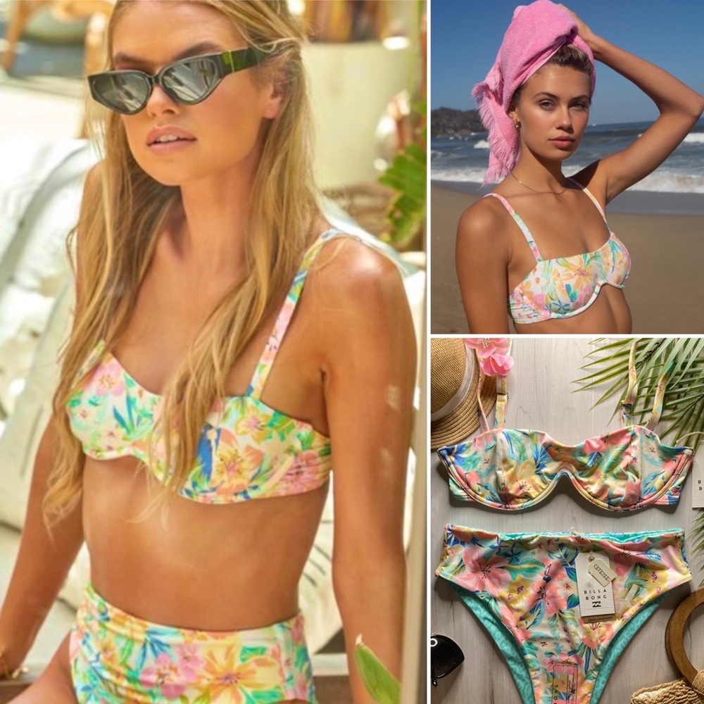 Billabong •• Sweet Tropics Floral Underwire Bikini Top | High Rise Bottoms